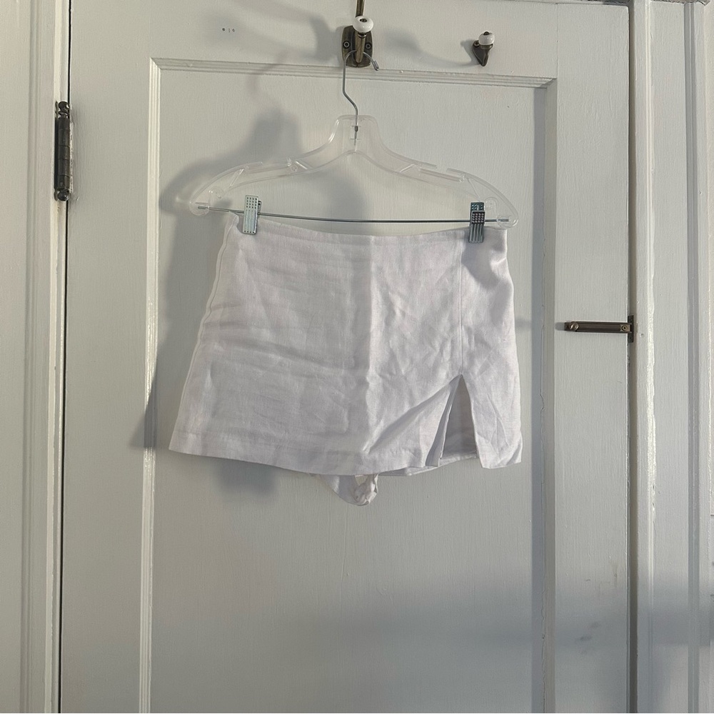 Amanda Uprichard dale linen skort in ivory size S